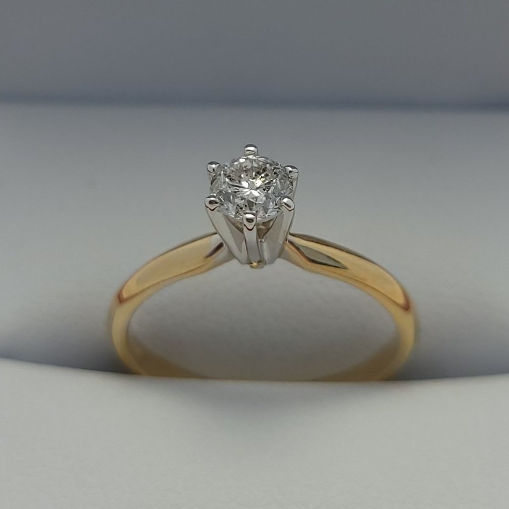 14K Yellow Gold Diamond Ring -0.45 ct Round | 4.82 -4.70 mm | I Color